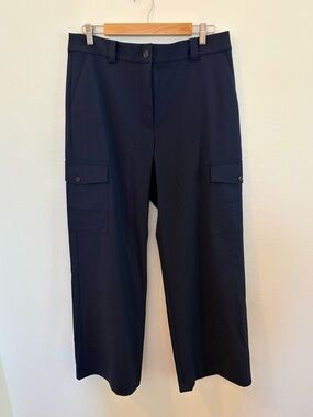 LOFT Navy Wide-Leg Cargo Pants